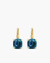 Marbella Drop Earrings in 18K Yellow Gold with Hampton Blue Topaz, 11mm